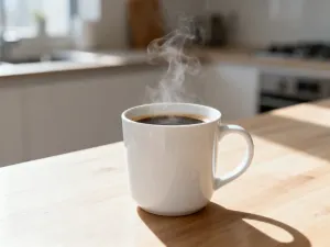Tradycyjny wędzony oscypek na drewnianej desce w klimatycznym góralskim wnętrzu.