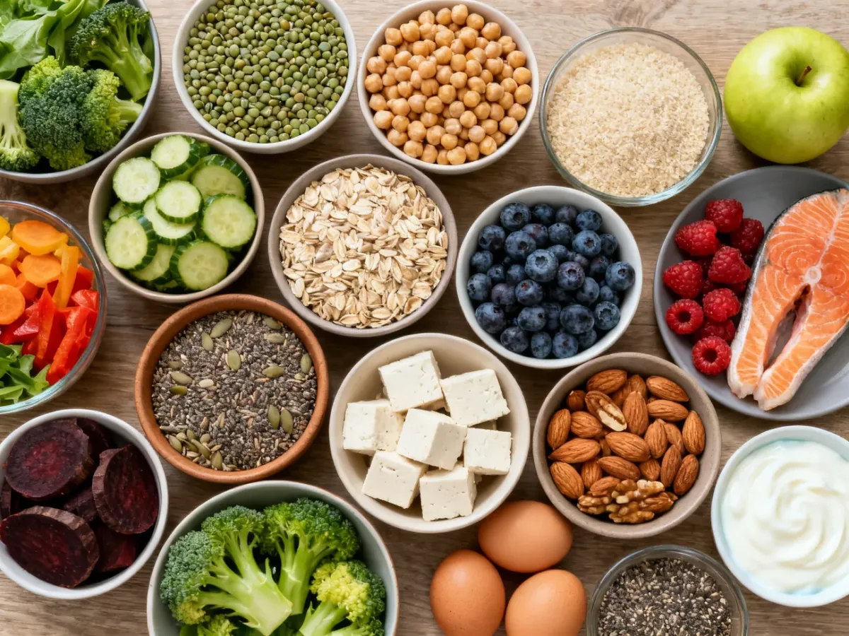 Zdrowe produkty bogate w błonnik, białko i zdrowe tłuszcze
